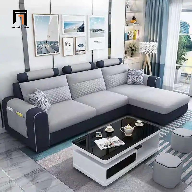 Bộ ghế sofa góc gia đình GT86 Jiangsu dài 2m4 x 1m6