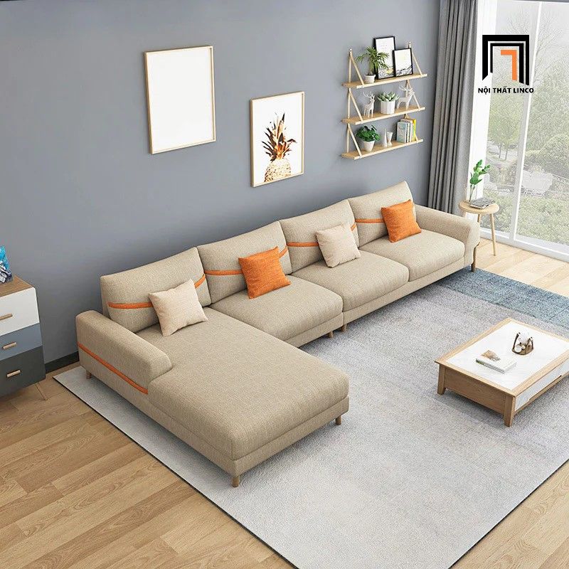 Bộ ghế sofa góc phòng khách vải nỉ mềm GT185 Zamora 3m x 1m6 giá rẻ