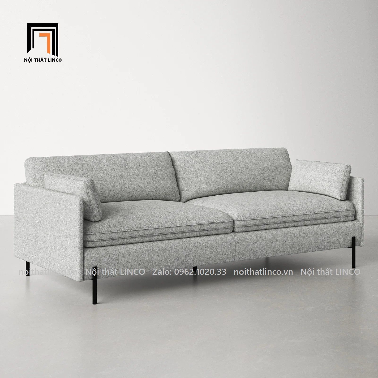 Ghế sofa băng đẹp sang trọng BT53-Moab màu xám ghi trắng
