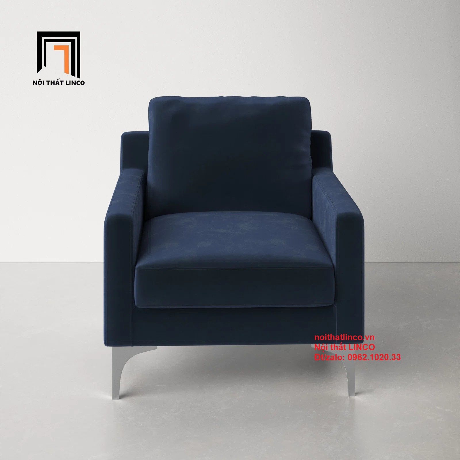 Ghế sofa đơn 1 người ngồi DT6 Jones nhỏ gọn vải nhung