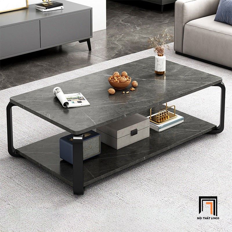 Bàn sofa mặt đá 2 tầng BSF25 Basel 1m x 50 kiểu dáng hiện đại