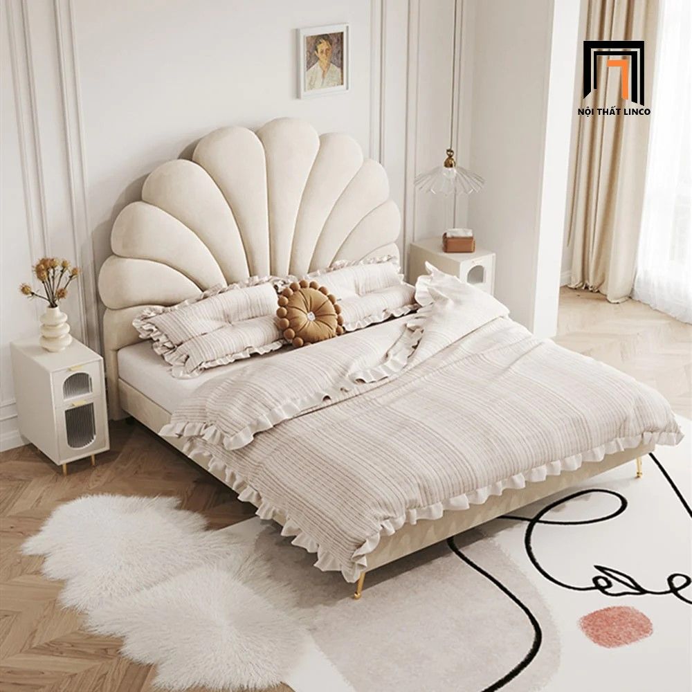 Giường ngủ hình hoa sen GN41 Innis cho phòng ngủ sang trọng