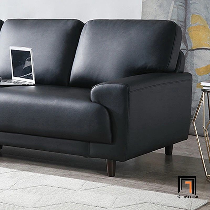 Ghế sofa băng da công nghiệp BT151 Tempo 2m05 màu đen
