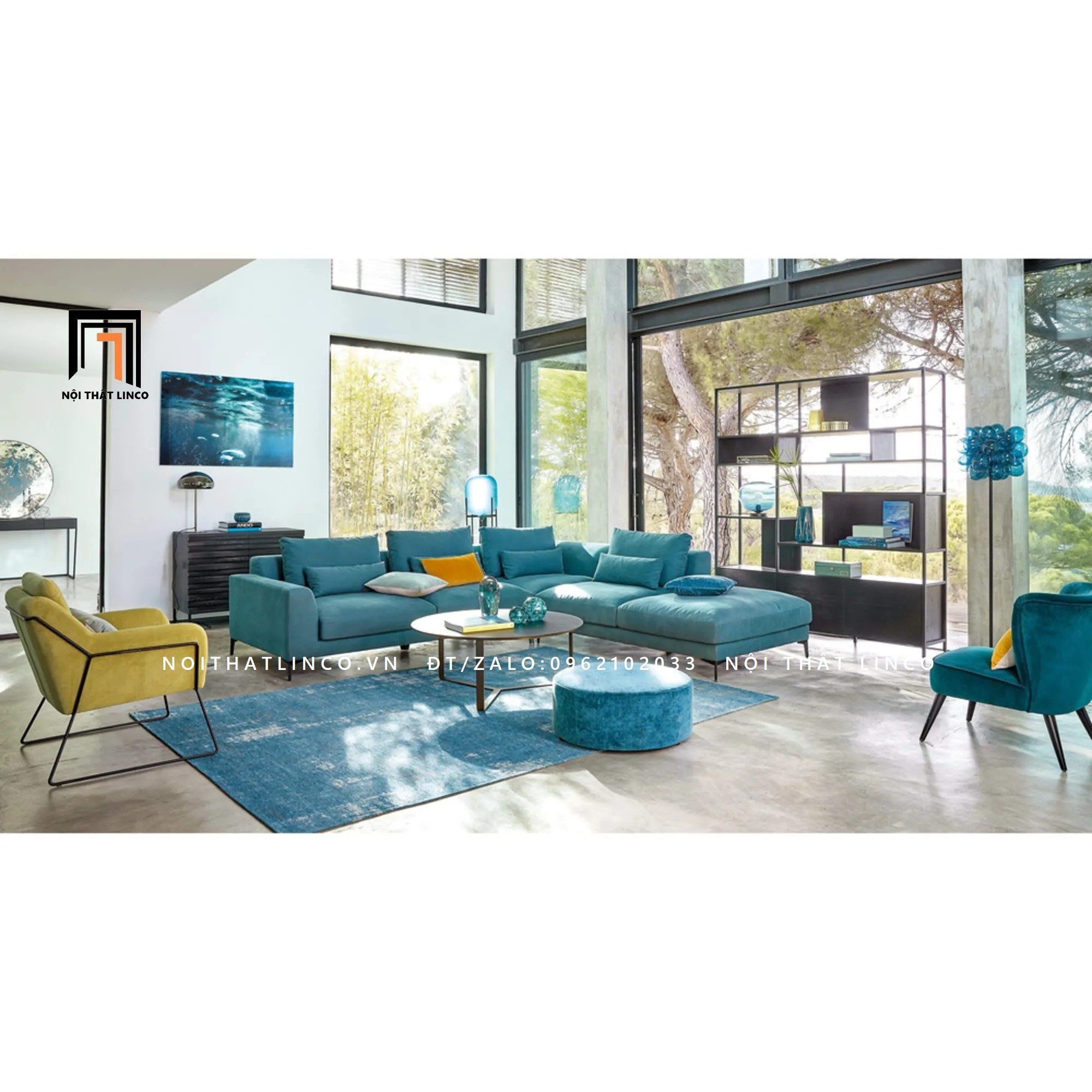 Ghế sofa góc chữ L GT52 Porlan cho phòng khách lớn