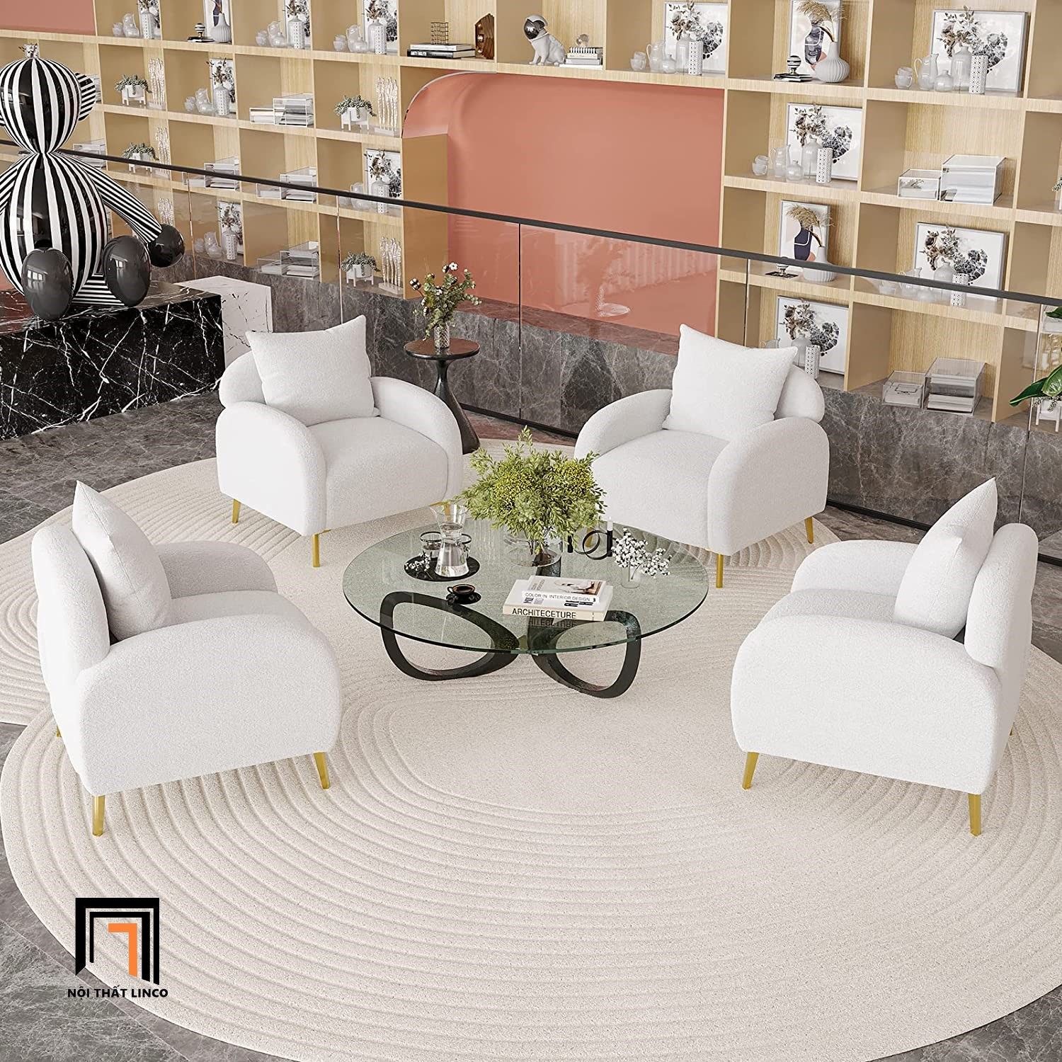 Ghế sofa đơn nhỏ xinh xắn DT31 Keeny trang trí vải nỉ