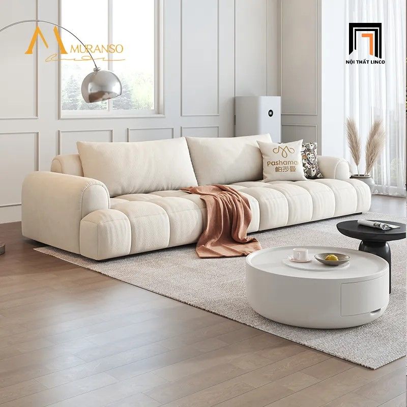 Bộ ghế sofa gia đình KT72 Muranso vải nhung nỉ đẹp