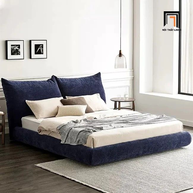 Giường ngủ nhỏ cho căn hộ chung cư GN42 Tory màu xanh đậm