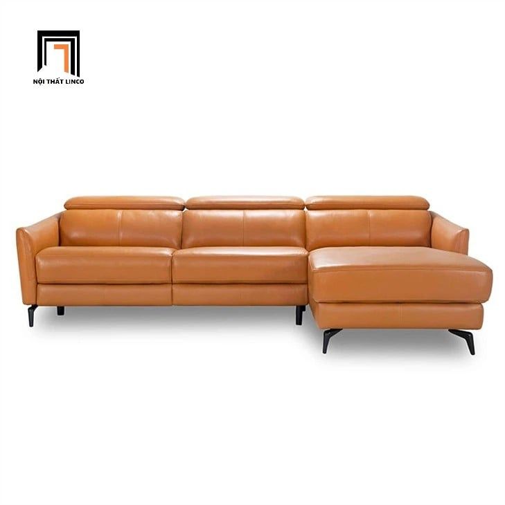 Bộ ghế sofa góc L da nâu GT236 Maddock 2m4 x 1m6 sang trọng