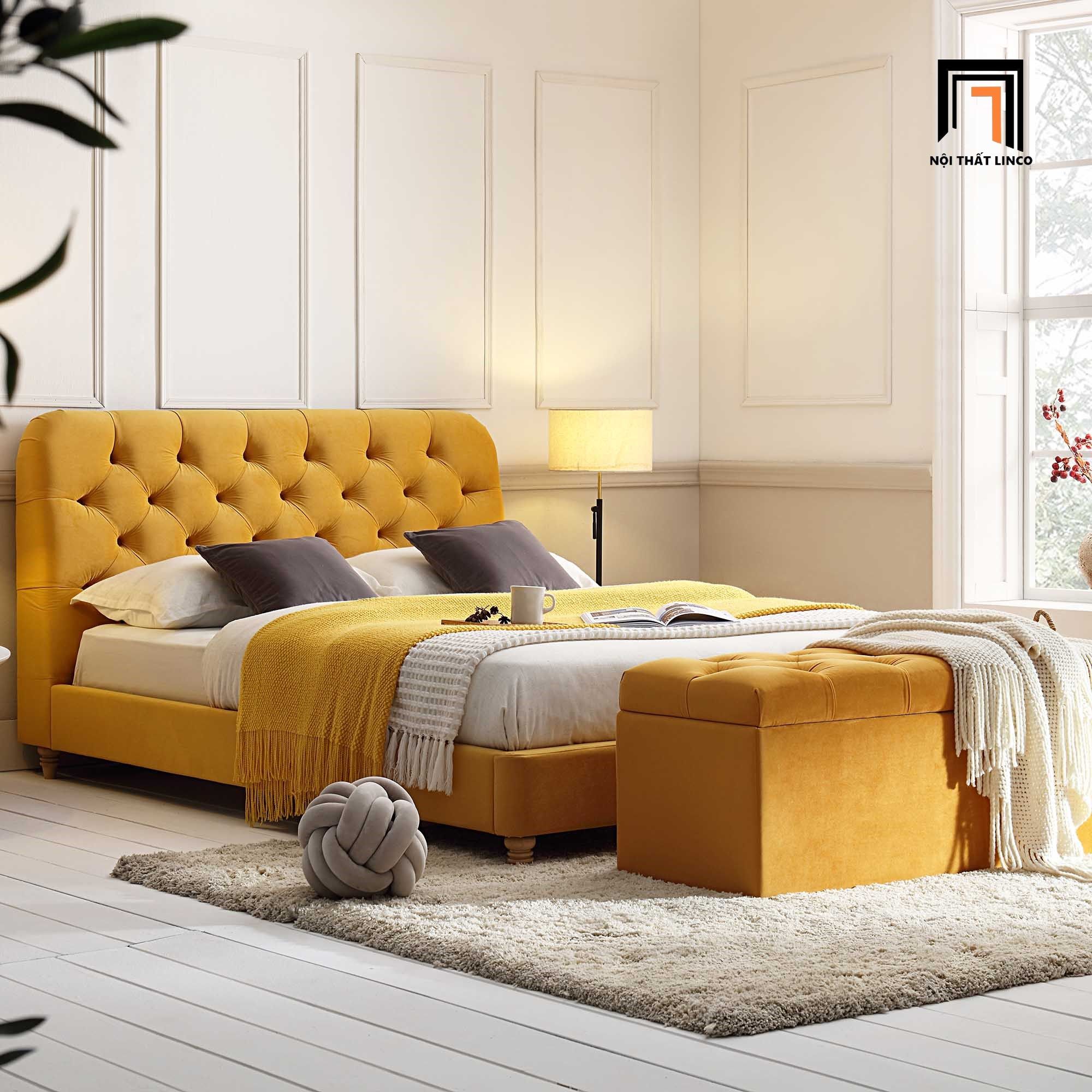 Giường ngủ nhỏ xinh cho gia đình GN66 Helia màu xanh lá