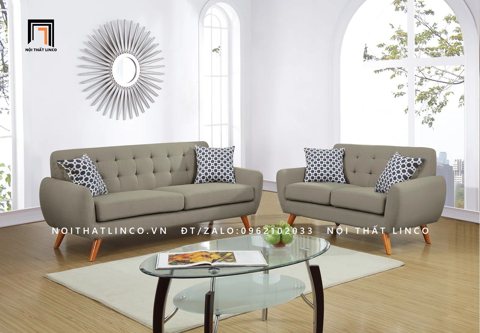 Bộ ghế sofa phòng khách gia đình KT38 Eloe giá rẻ