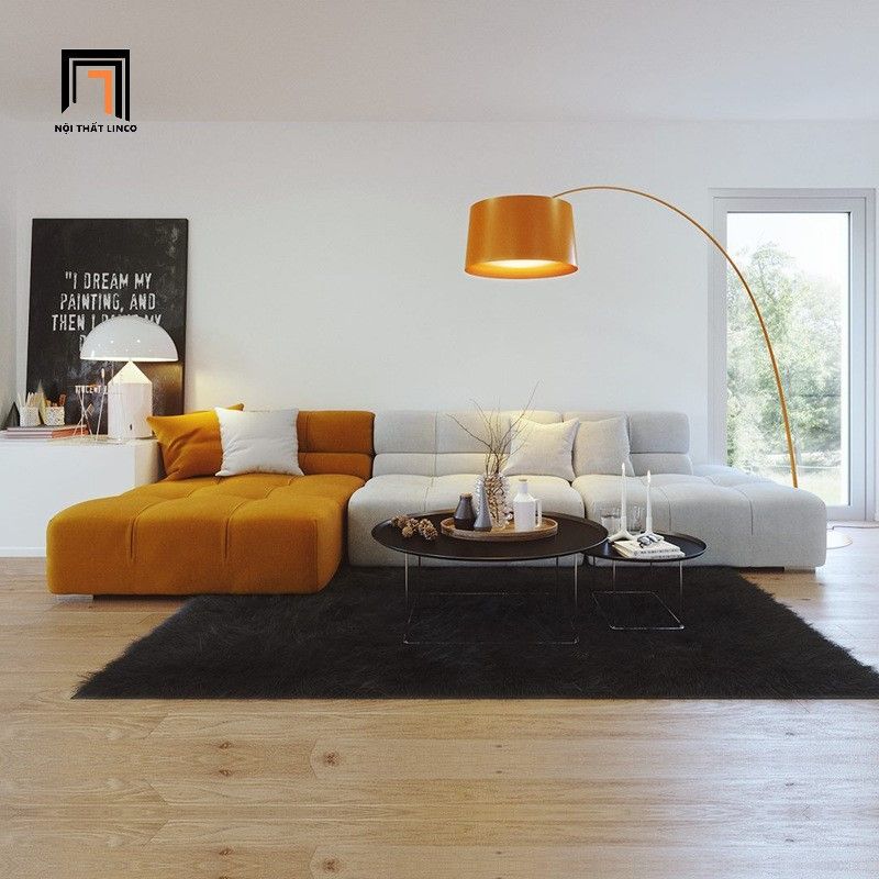 Bộ ghế sofa góc chữ L giá rẻ 2m25 x 1m2 GT202 Feiyi xinh xắn