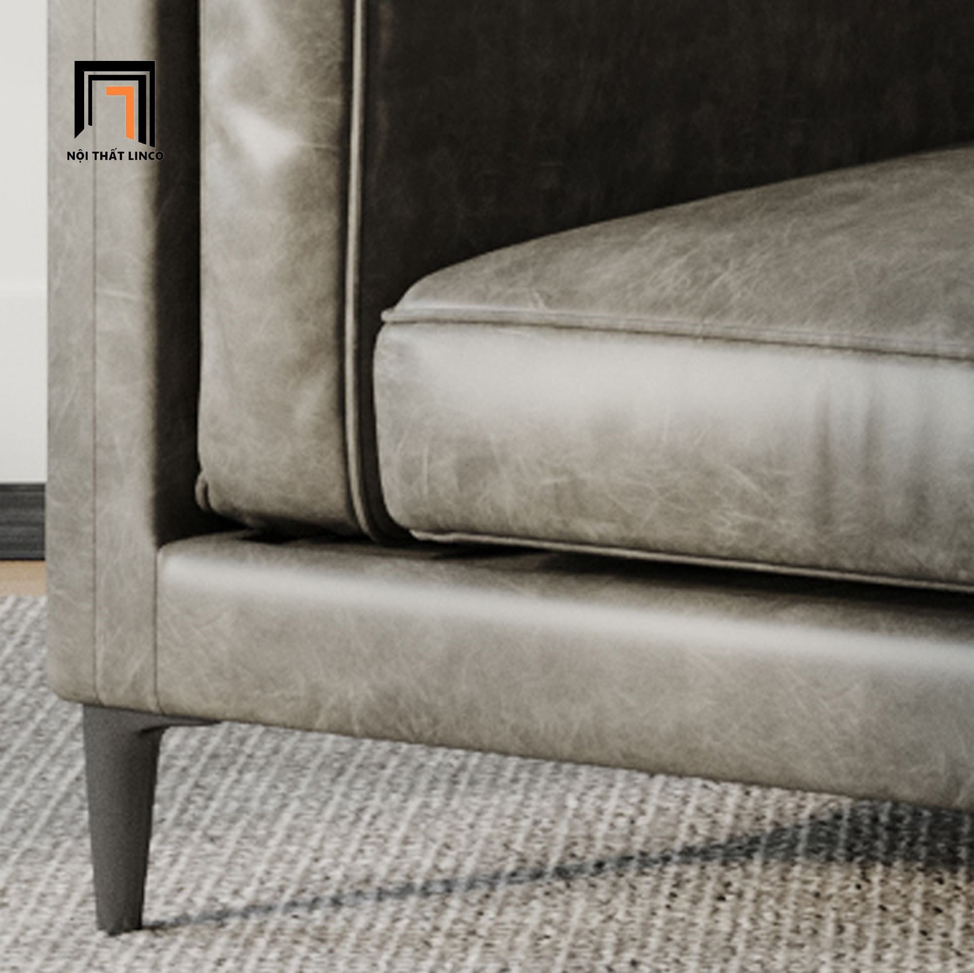 Ghế sofa đơn cao cấp DT20 Anton màu da giả xám