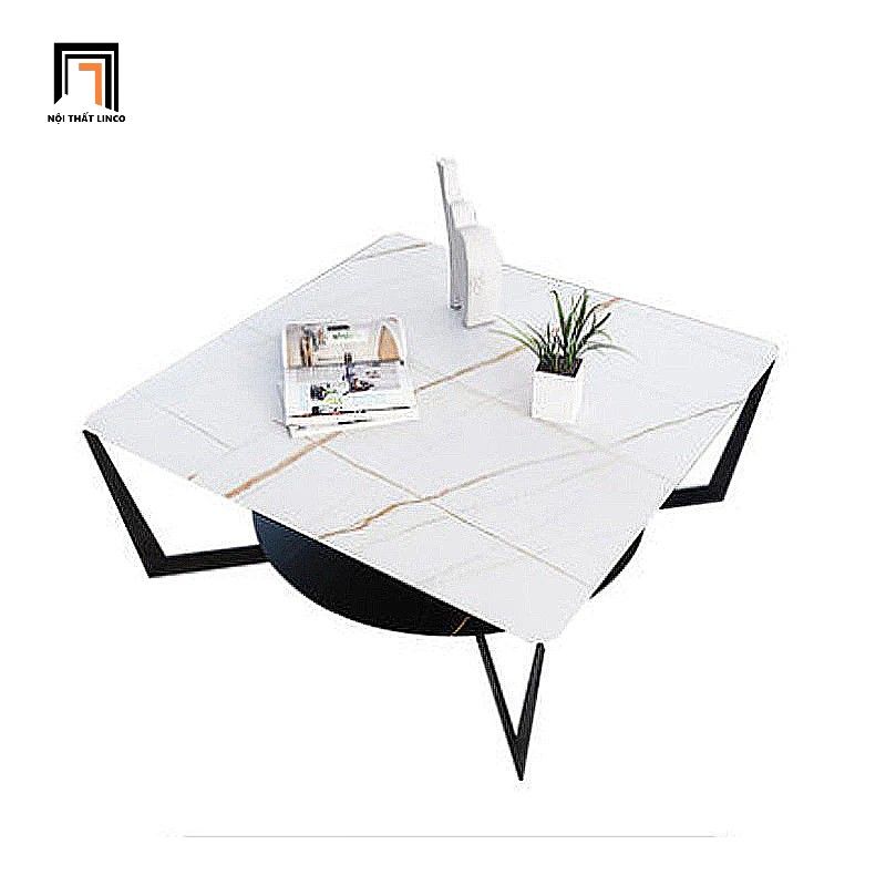 Bàn sofa phòng khách hình vuông 60cm BSF41 Skawy mặt đá