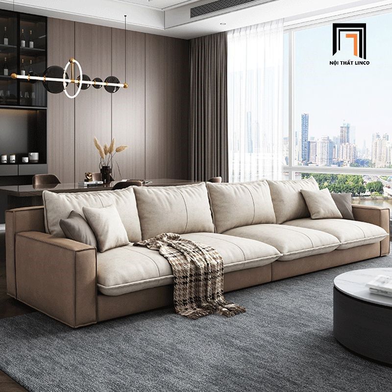 Bộ ghế sofa băng sang trọng BT300 Olive dài 2m2 da công nghiệp