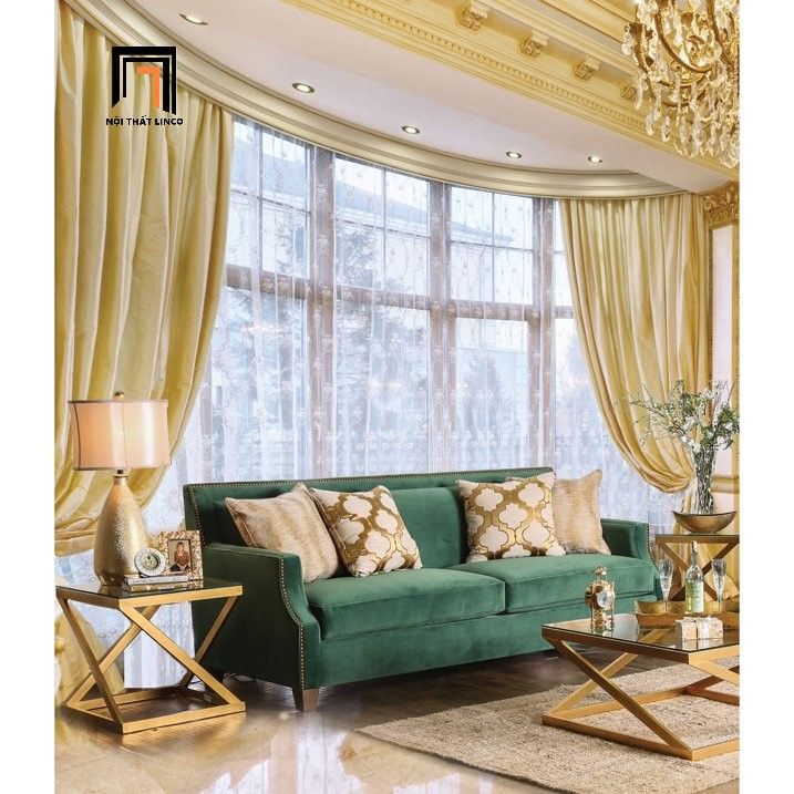 Ghế sofa băng đính nút cao cấp BT317 Yazzie dài 1m9 vải nỉ nhung