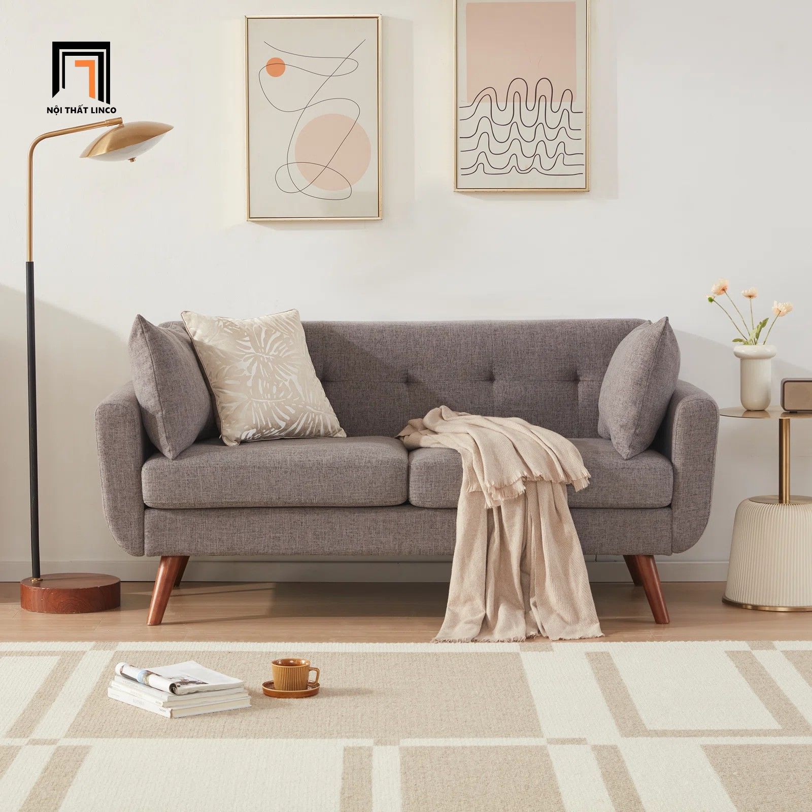 Ghế sofa băng xinh xắn BT206 Corrigan dài 1m8 nhỏ giá rẻ