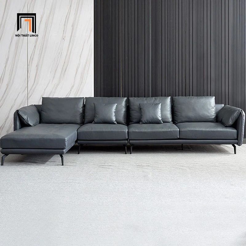 Bộ ghế sofa góc da giả 3m x 1m6 GT147 Santafe cho phòng khách lớn