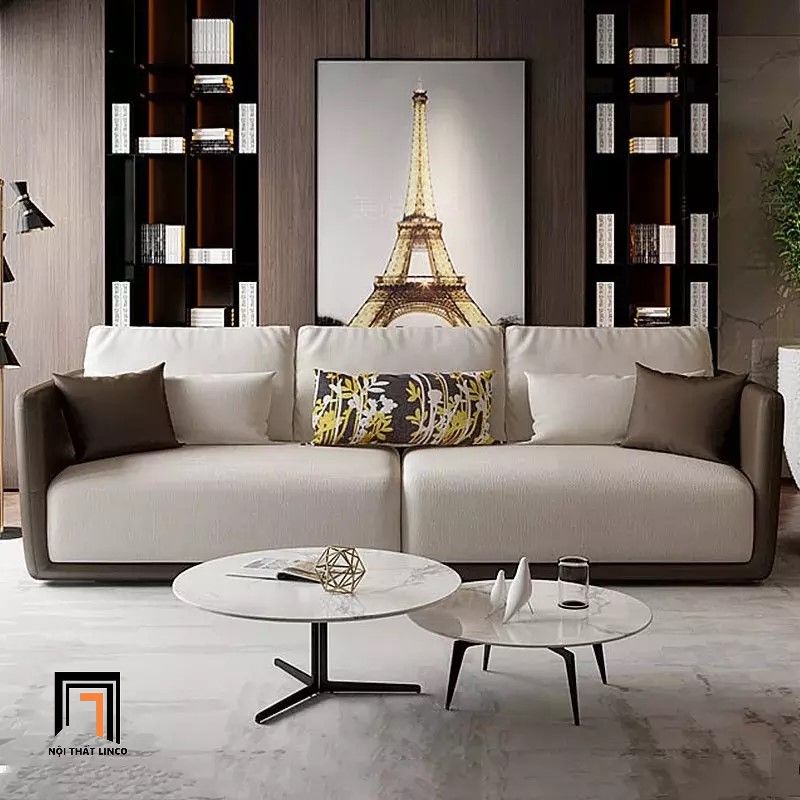 Ghế sofa băng sang trọng BT24 Nordic 2m4 phối màu da giả
