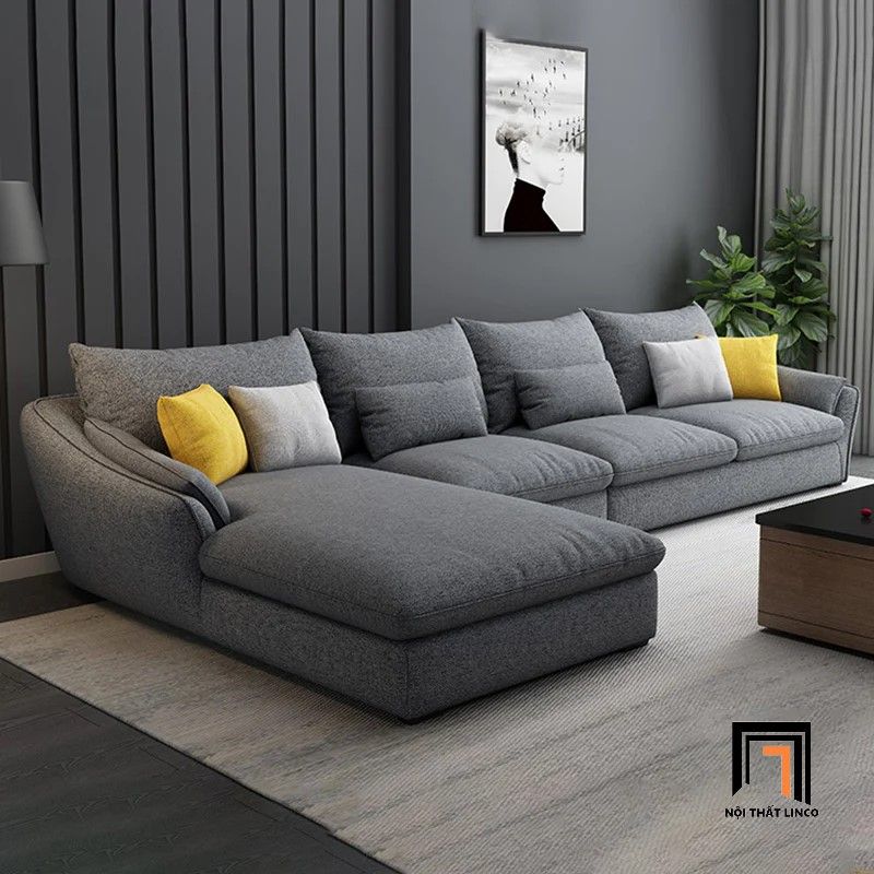 Bộ ghế sofa góc chữ L GT173 Bonita 2m5 x 1m7 xám lông chuột