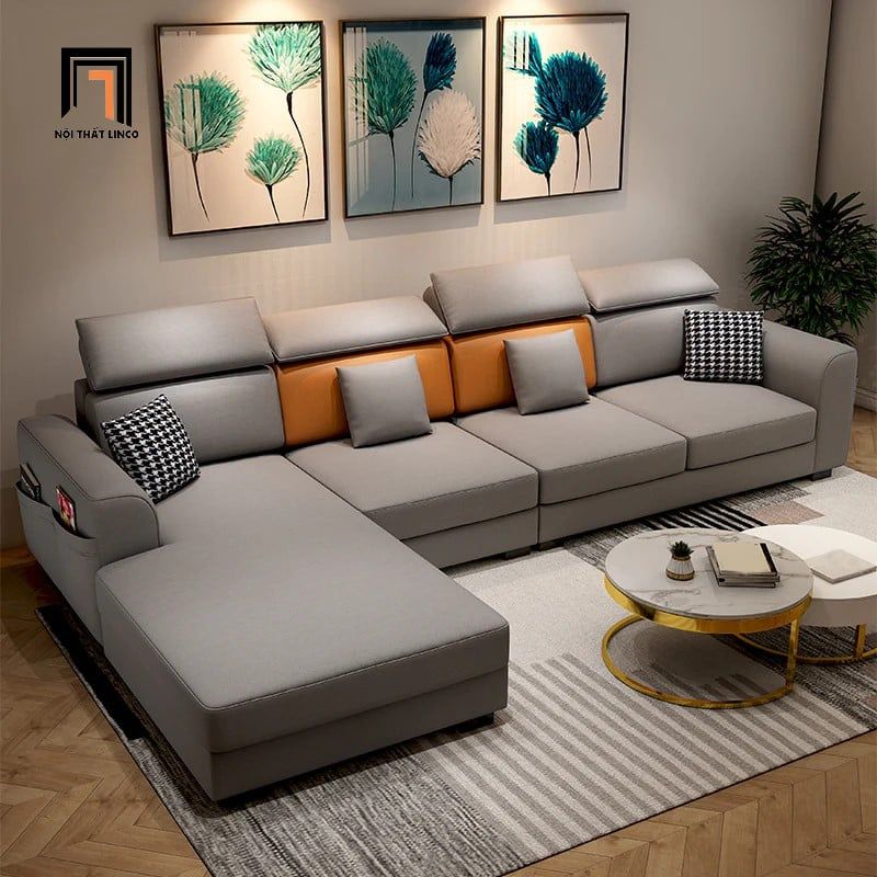 Bộ ghế sofa góc chữ L sang trọng GT140 Murdo 2m8 x 1m6 da giả