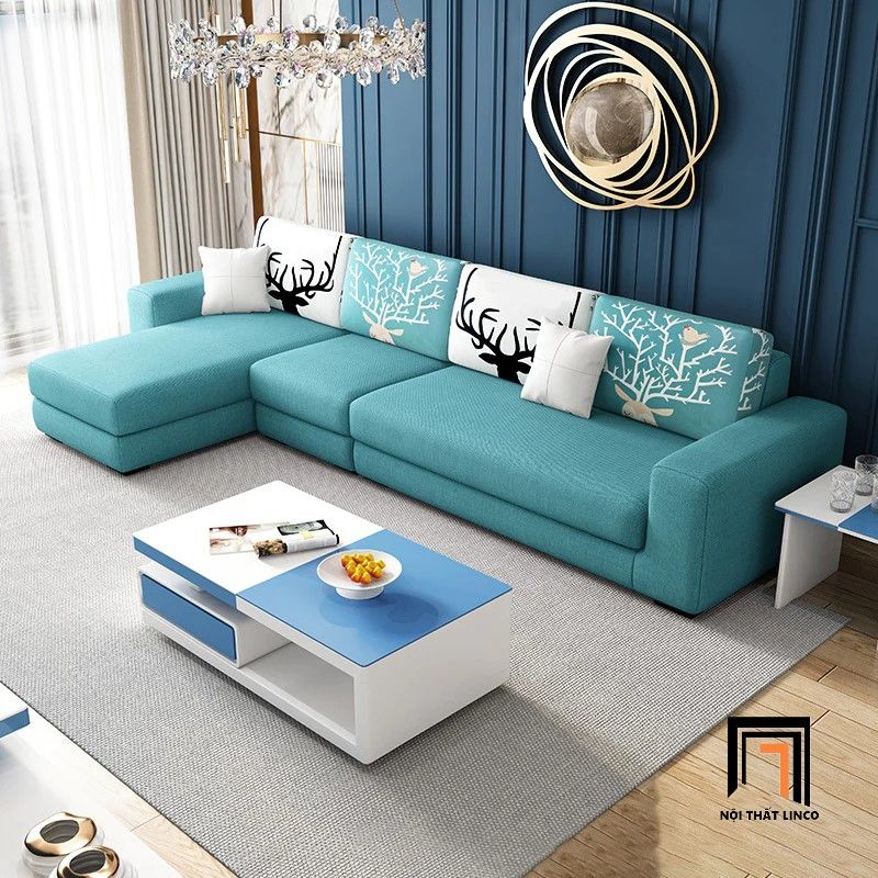 Bộ ghế sofa góc gia đình vải nỉ GT193 Obidos 3m x 1m6 giá rẻ