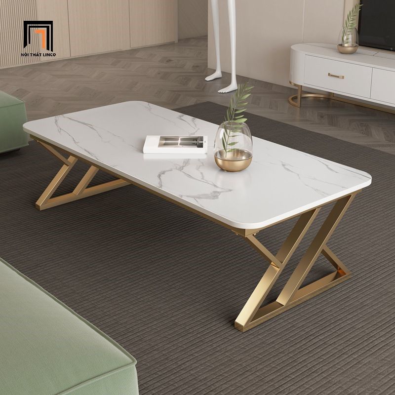 Bàn sofa phòng khách chữ nhật BSF49 Tookman mặt đá đẹp