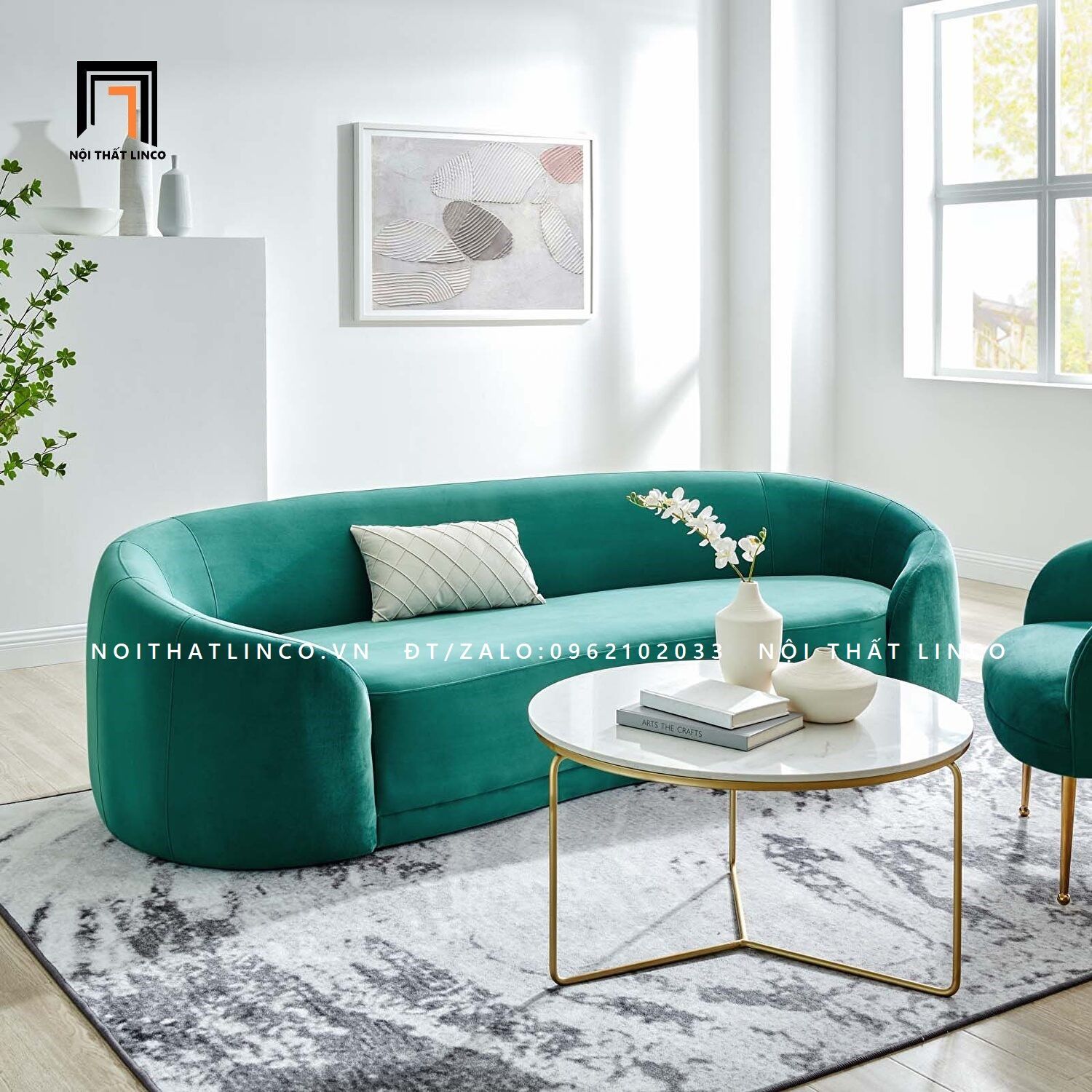 Ghế sofa băng vải nhung nỉ BT55-Chesterfield trưng bày cho shop tiệm