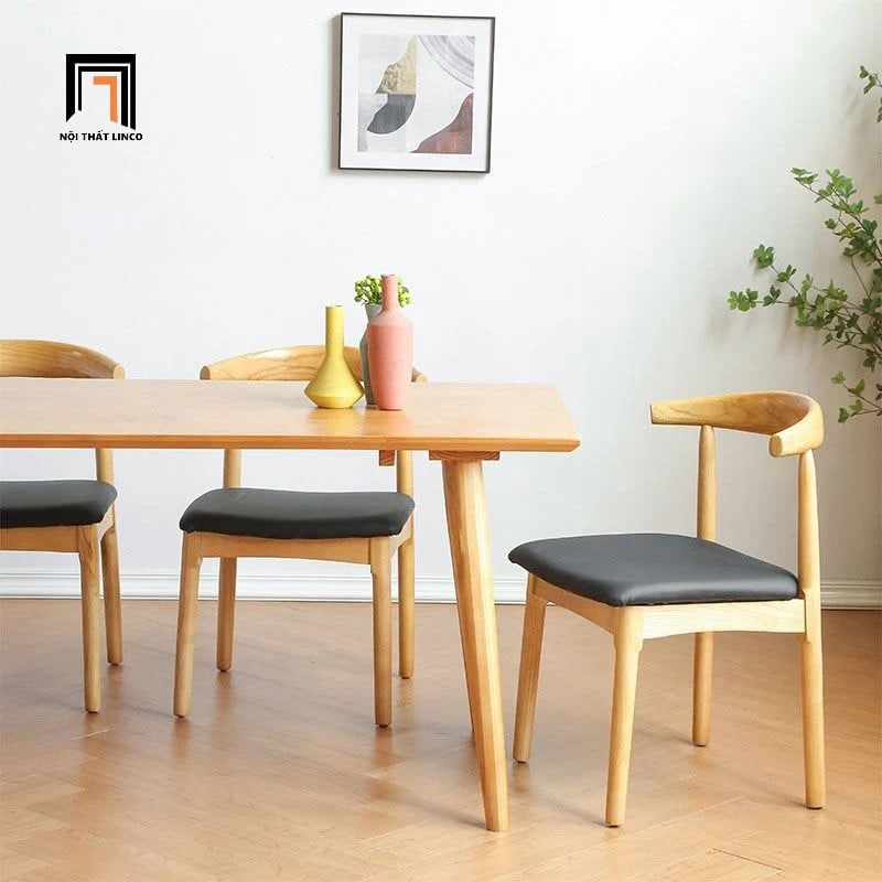 Combo bàn ghế ăn 47-KH4-G12-B108 gỗ cao su tự nhiên