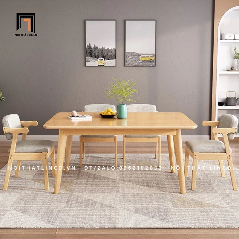 Bộ bàn ăn 4 ghế gia đình 46-KH4-G43-B108 giá rẻ bàn 1m2