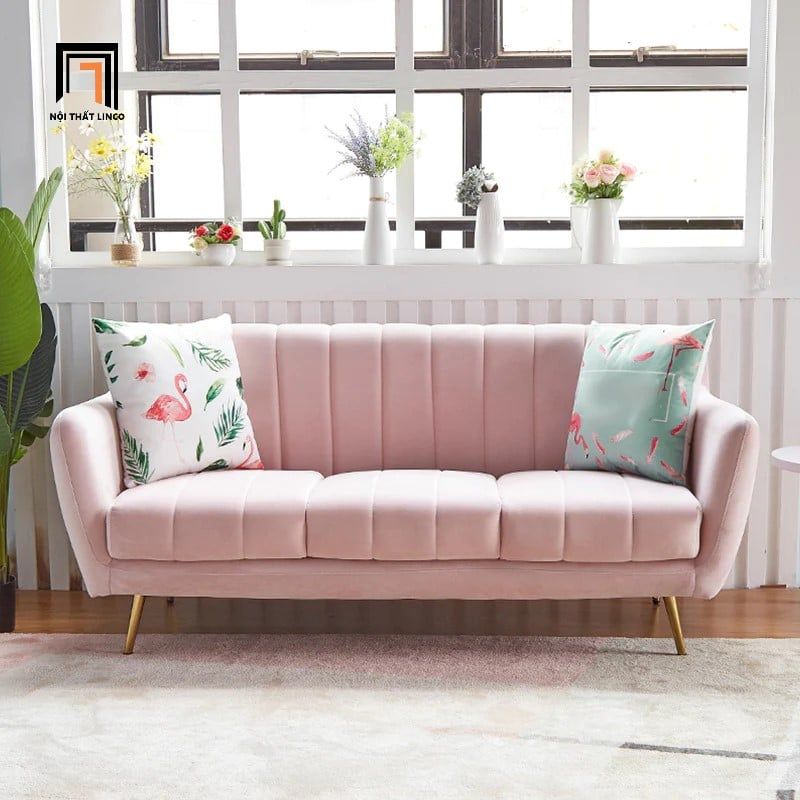 Bộ ghế sofa cho các shop tiệm KT100 Calmon giá rẻ vải nhung