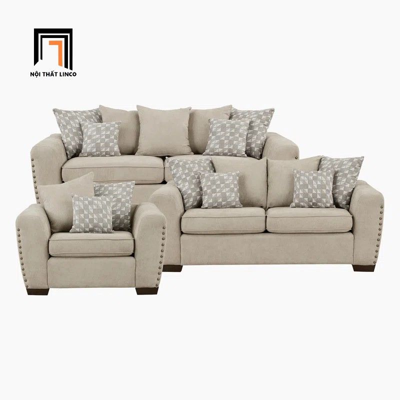 Bộ ghế sofa vải bố cao cấp KT158 Ebern phòng khách gia đình