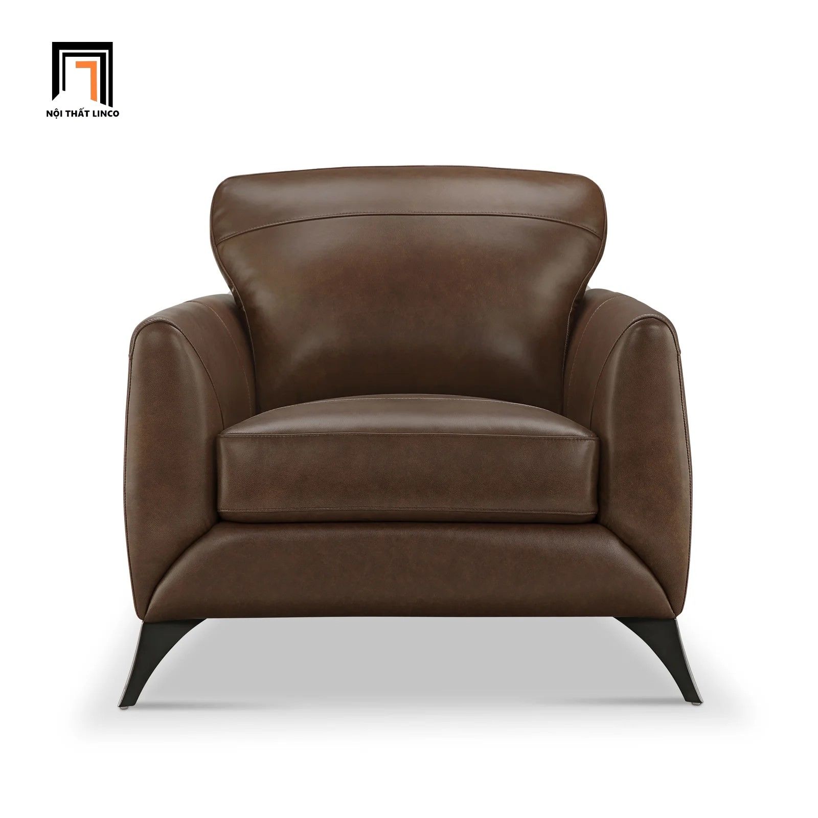 Ghế sofa đơn hiện đại DT48 Ahmara da công nghiệp màu nâu