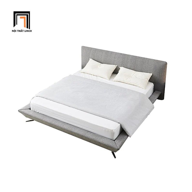 Giường ngủ vải nỉ hiện đại GN61 Amaya màu xám lông chuột
