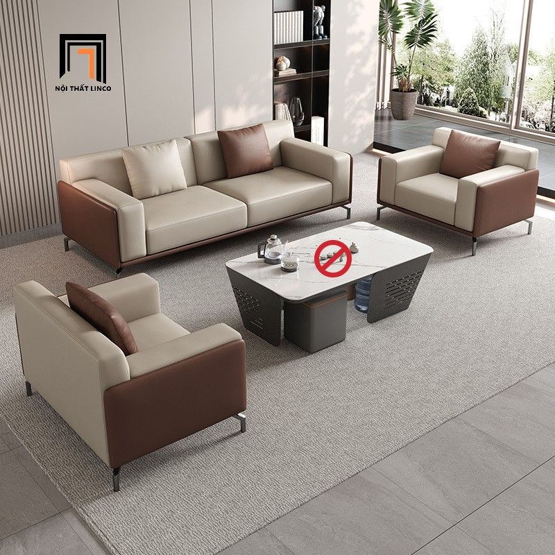 Set ghế sofa phòng khách hiện đại KT153 Jamal da giả cao cấp