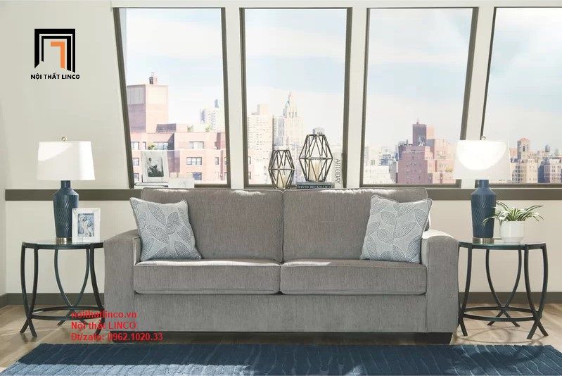 Bộ ghế sofa văn phòng PK3 Rima xám đen hiện đại