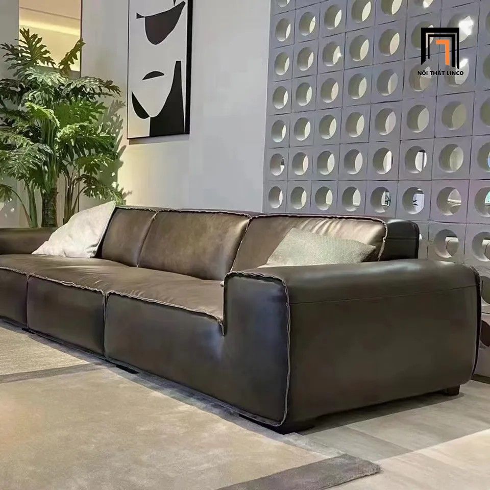Ghế sofa băng da công nghiệp BT138 Ceasar dài 2m2 sang trọng
