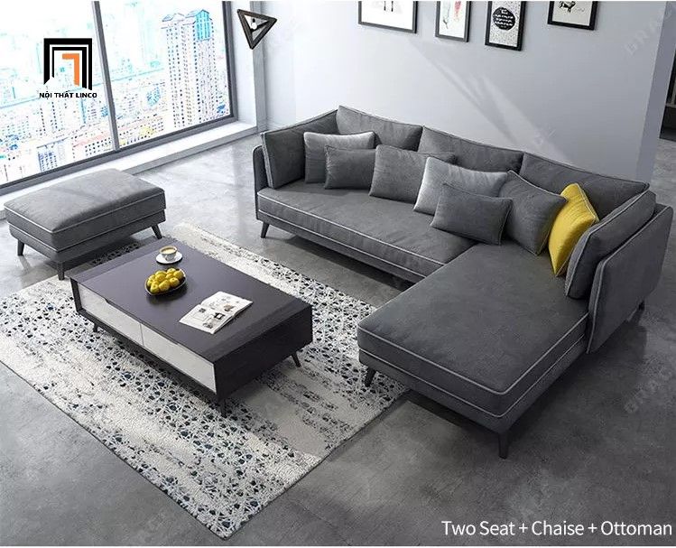 Bộ ghế sofa góc L GT21 Grace 3m1 x 1m6 cho phòng khách sang trọng