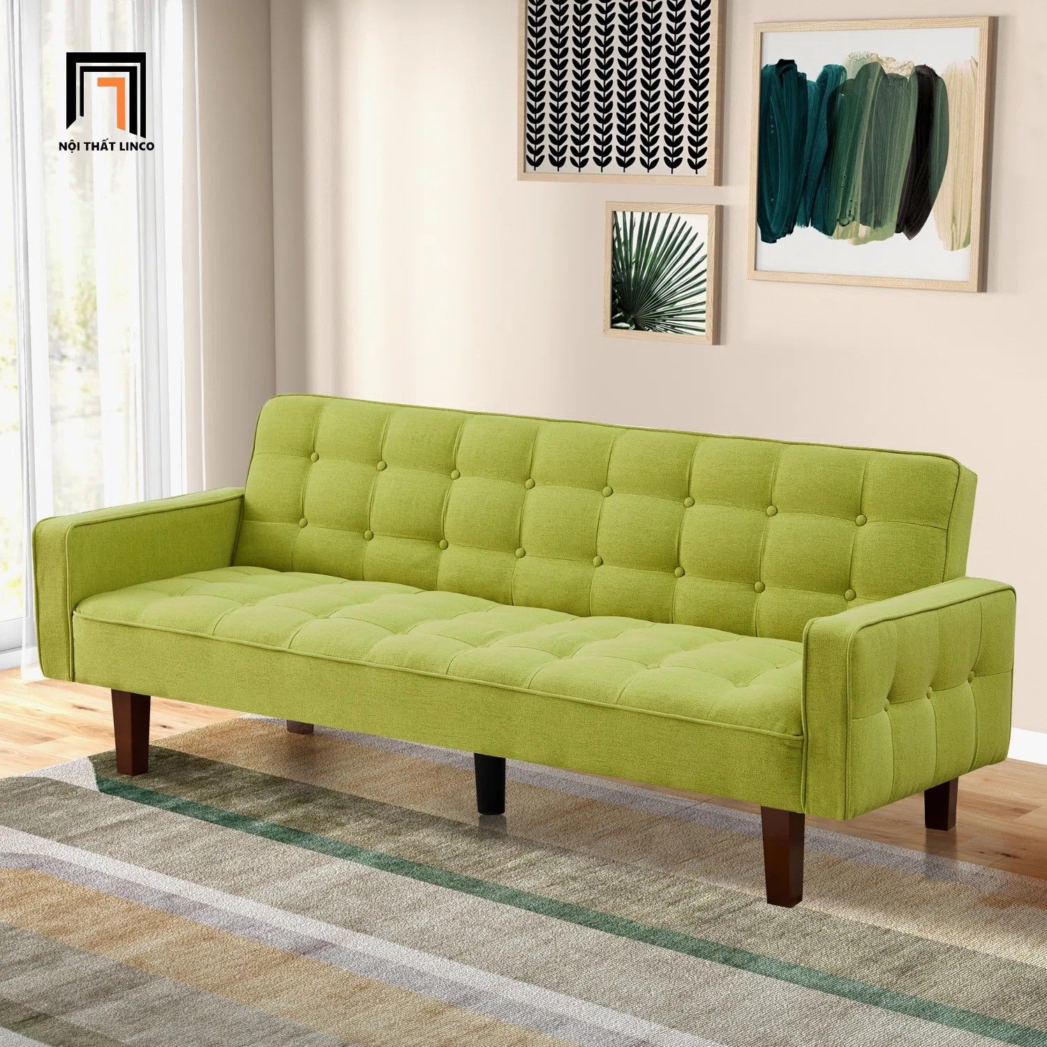 Ghế sofa băng giường nằm GB33 Montevia 2m vải nỉ xinh