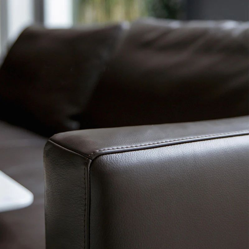 Ghế sofa đơn cho văn phòng làm việc DT49 Monda da giả nâu đậm