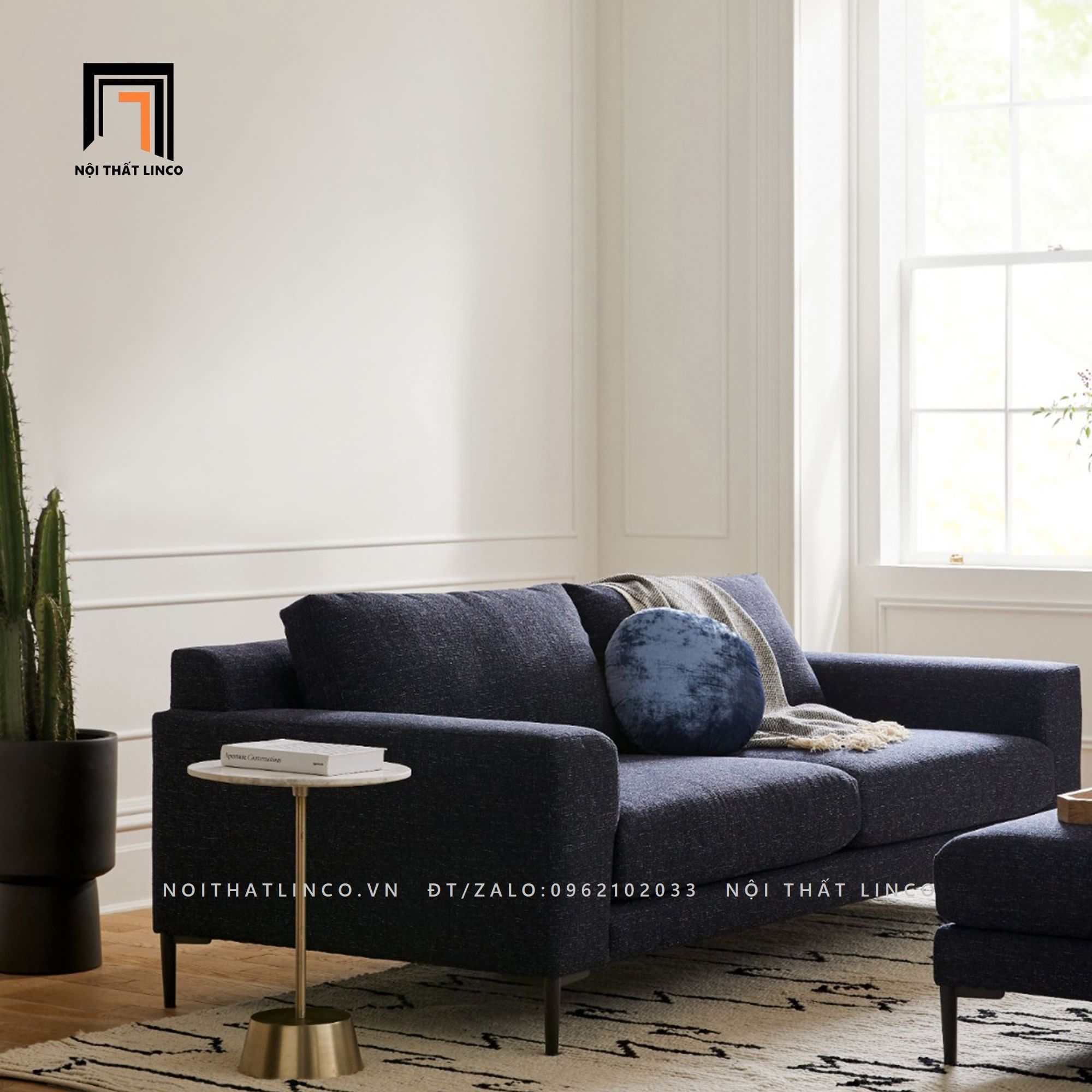 Ghế sofa băng vải bố BT119 Harper 2m cho căn hộ nhỏ