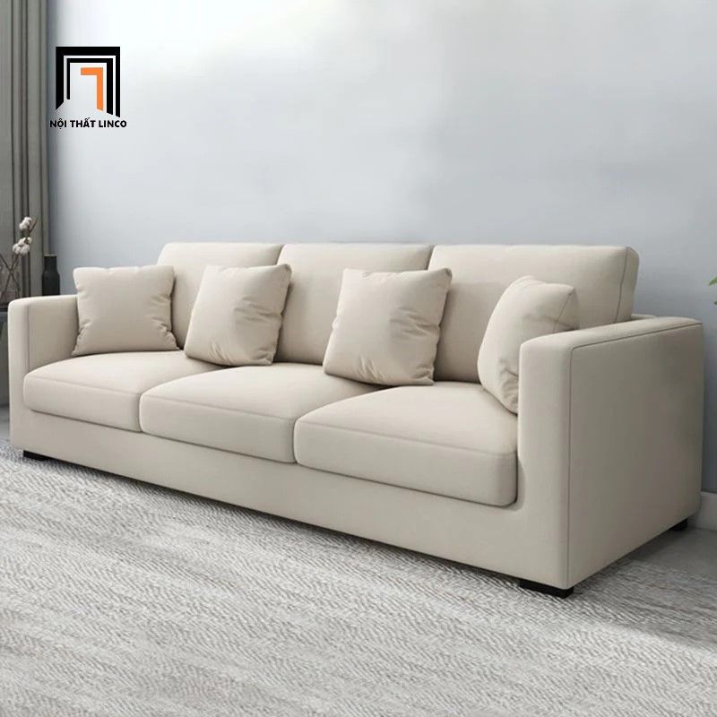 Bộ ghế sofa phòng khách gia đình giá rẻ KT91 Miller màu trắng kem