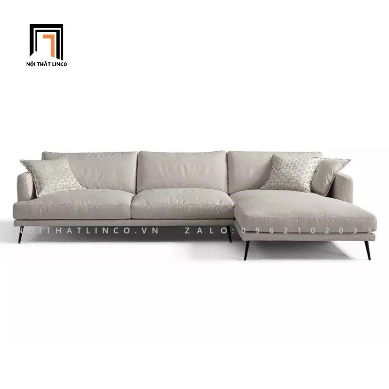 Bộ ghế sofa góc chữ L 2m2 x 1m6 GT27-Thinic chân inox