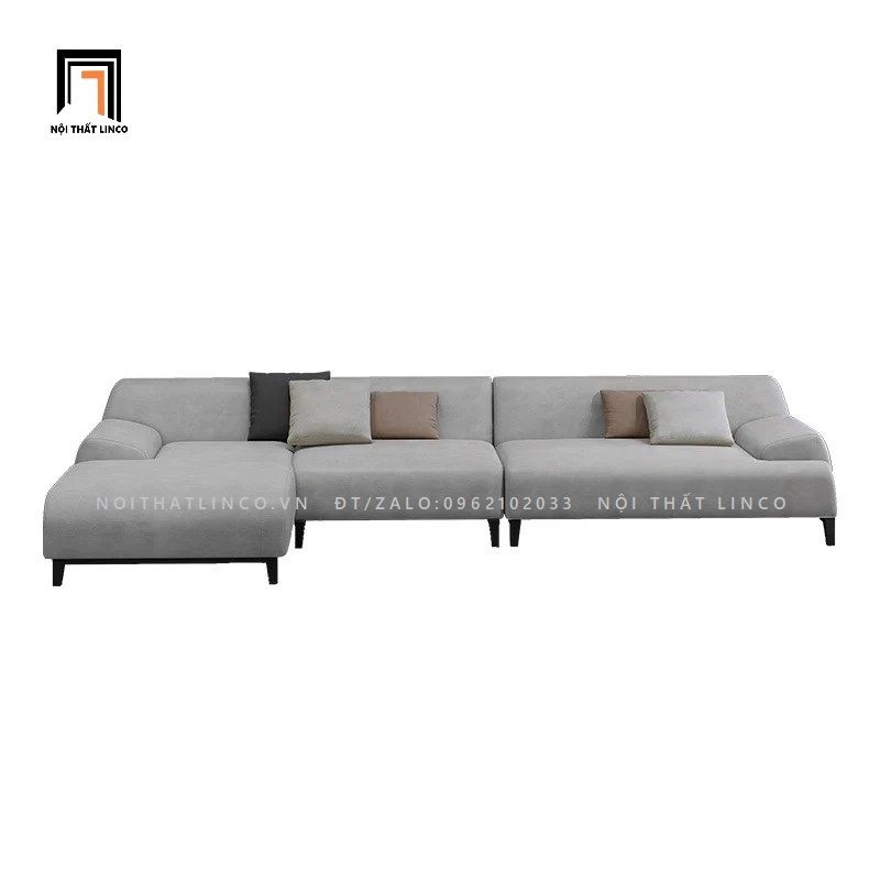 Bộ ghế sofa góc L da giả GT48 Rovigo 2m7 x 1m7 màu xám ghi