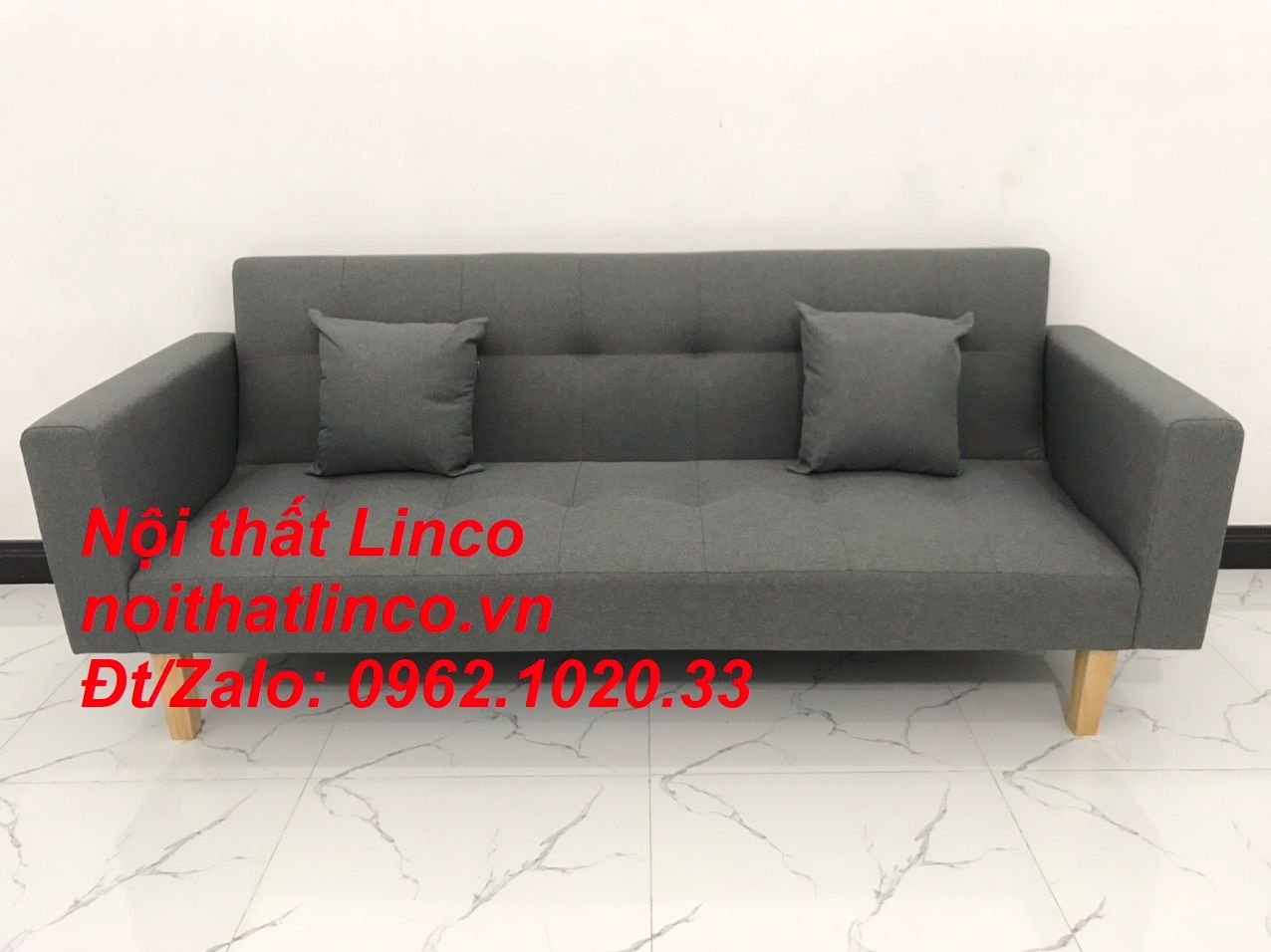 Bộ ghế sofa băng đa năng 2m giường nằm xám đen lông chuột giá rẻ