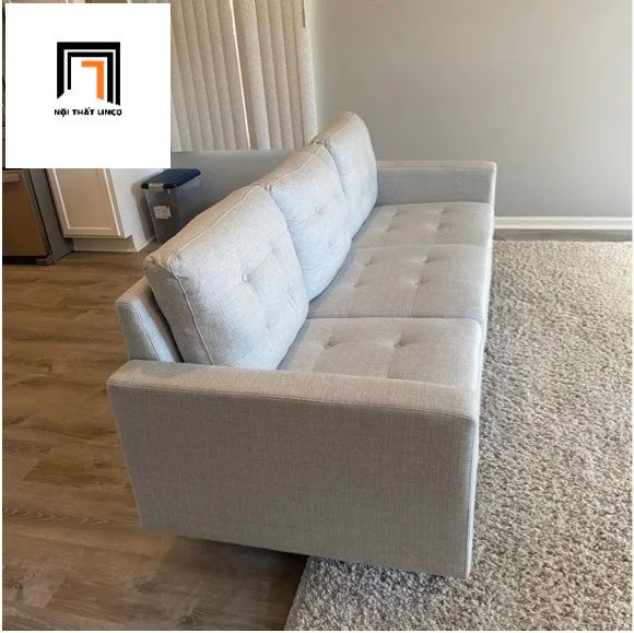 Ghế sofa băng giật nút BT8 màu xám lông chuột giá rẻ