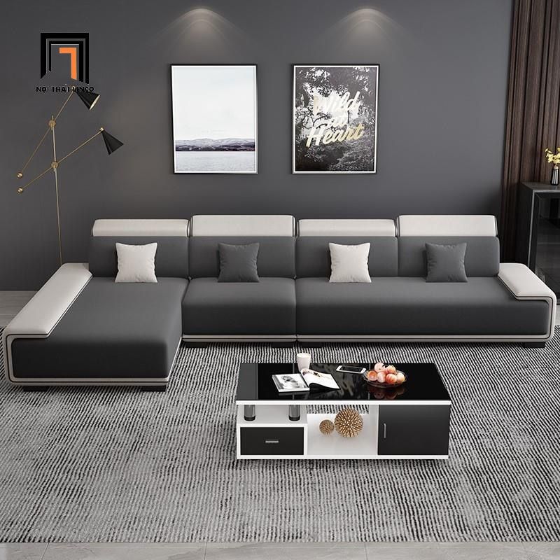 Bộ ghế sofa góc L phối màu đen trắng GT259 Ramia 3m2 x 1m8