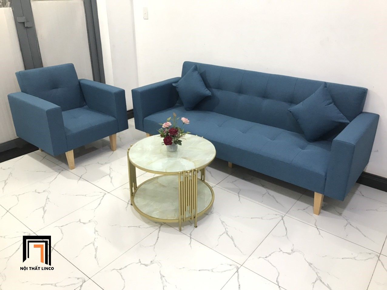 Bộ ghế sofa thông minh NS02 màu xanh dương giá rẻ