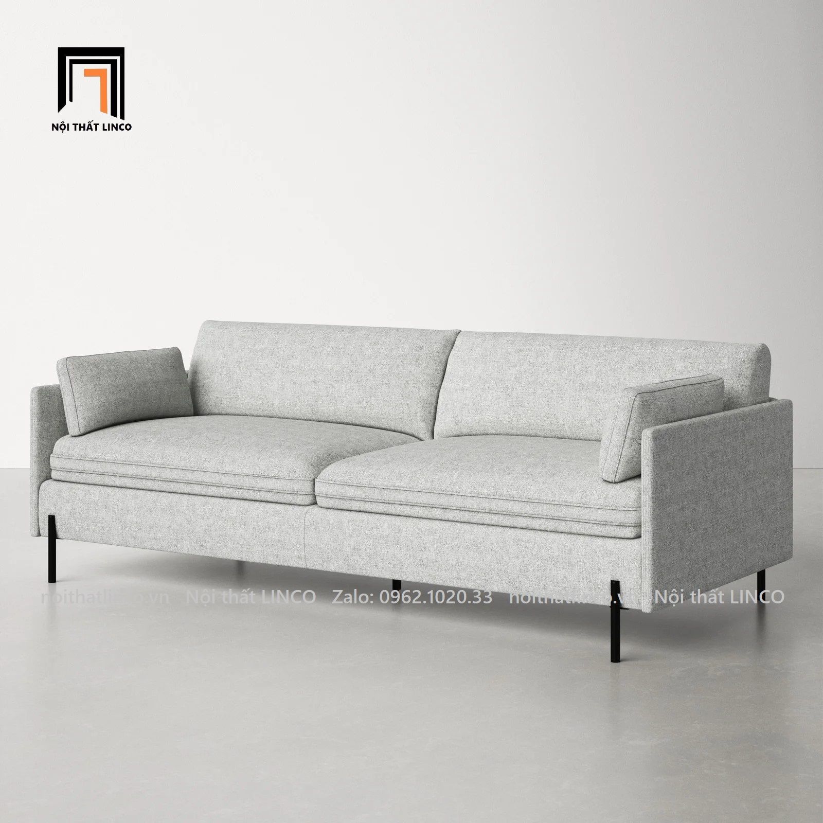 Ghế sofa băng đẹp sang trọng BT53-Moab màu xám ghi trắng