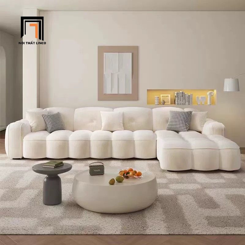 Sofa góc không gian lớn GT270 Bubble 3m05 x 1m7 nệm chia múi
