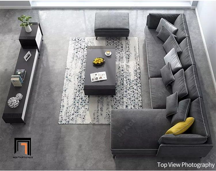 Bộ ghế sofa góc L GT21 Grace 3m1 x 1m6 cho phòng khách sang trọng